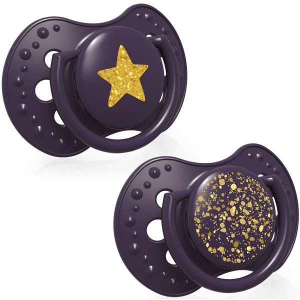 Фото - Симметричная пустышка Lovi 0-3 мес 2 шт. Stardust фиолетовая (22/892_violet)