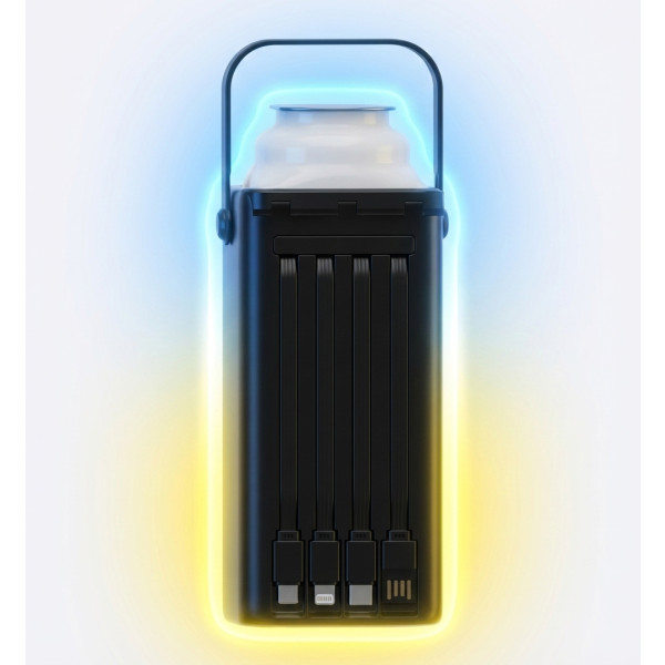 Фото - Батарея мобільна XO PR286 PD20W/QC22.5W Four Built-in Cables + LED Display & Flashlight 50000 mAh Black