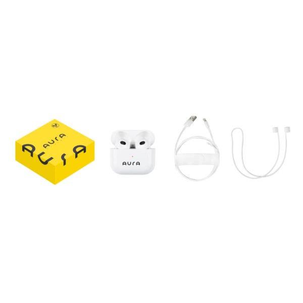 Фото - Навушники вкладиші бездротові TWS Aura 3 White (TWSA3W)