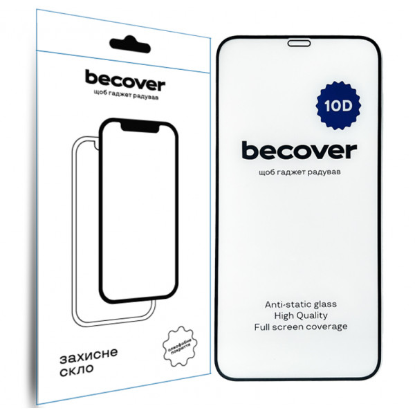 Фото - Захисне скло для смартфону BeCover for Apple iPhone XR 10D Black (711511)