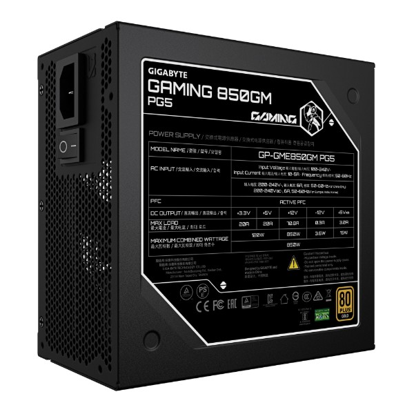 Фото - Блок питания для ПК Gigabyte Gaming 850GM PG5 850W (GP-GME850GM PG5)