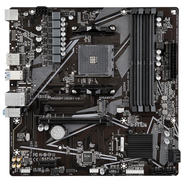 Фото - Материнская плата Gigabyte A520M DS3H V2 DDR4