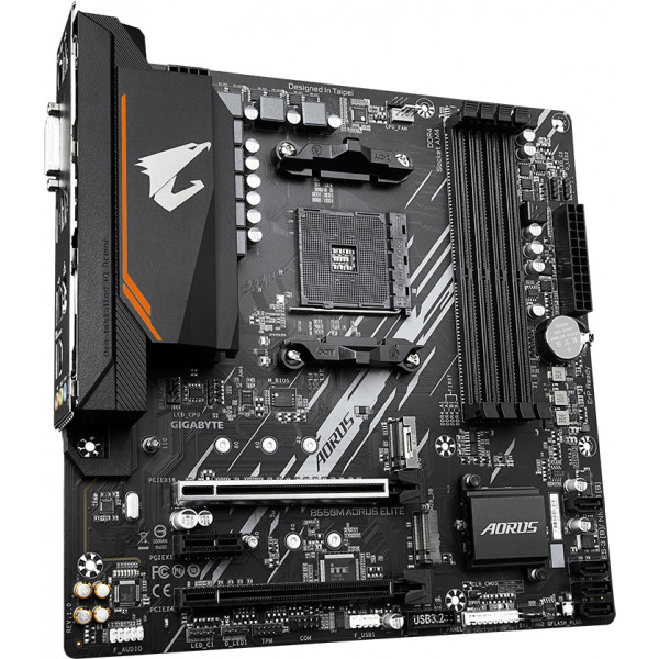 Фото - Материнська плата Gigabyte sAM4 AMD B550 4xDDR HDMI/DVI 2xM.2 (PCIe 4.0) USB 3.2 GbE LAN mATX (B550M AORUS ELITE)