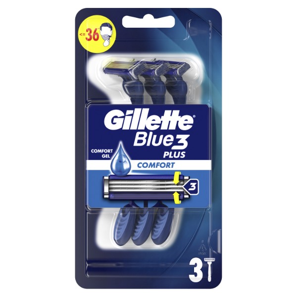 Фото - Станок мужской одноразовый Gillette Blue 3 Comfort 3 шт. (7702018489695)