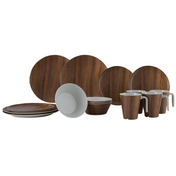 Фото - Столовий сервіз Gimex Tableware Nature 16 Pieces 4 Person Wood (6913100)