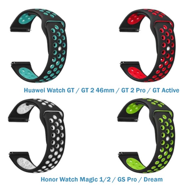 Фото - Ремінець для смарт-годинника BeCover набір 4 кольори Vents Style for Huawei Watch GT/GT 2 46mm/GT 2 Pro/GT Active/Honor Watch Magic 1/2/GS Pro/Dream Girl (706540)
