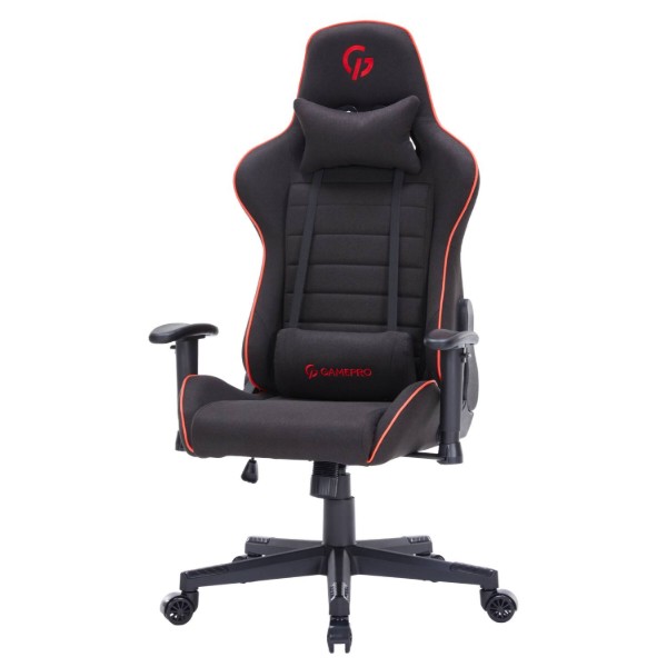 Фото - Крісло для геймерів GamePro Size L Fabric Black&Red (GC575FB)