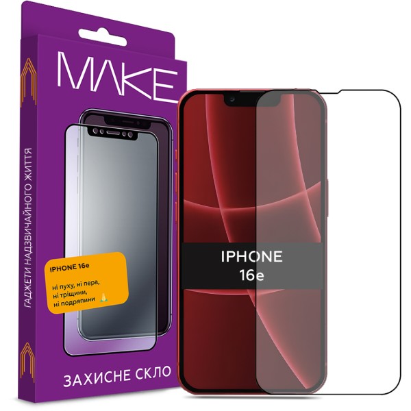 Фото - Защитное стекло для смартфона MAKE FCFG Apple iPhone 16e (MGF-AI16E)