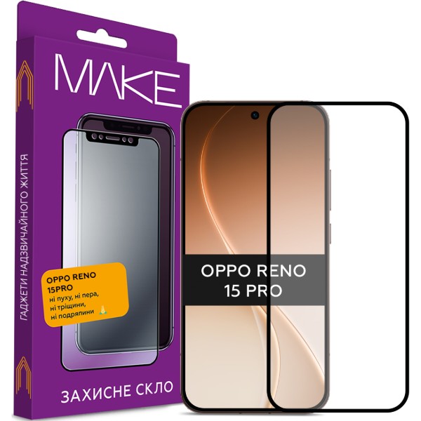 Фото - Захисне скло для смартфону MAKE For Oppo Reno15 Pro (MGF-OR15P)
