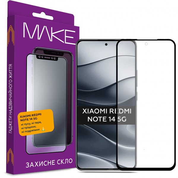 Фото - Захисне скло для смартфону MAKE FCFG Xiaomi Redmi Note 14 5G (MGF-XRN145G)