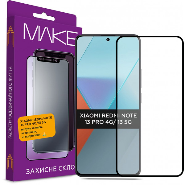 Фото - Защитное стекло для смартфона MAKE FCFG Xiaomi Redmi Note 13 Pro 4G/Note 13 5G (MGF-XRN13P4G/N135G)