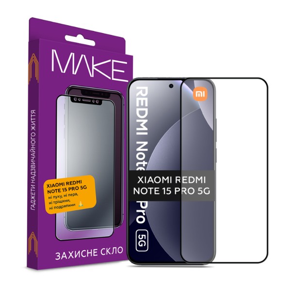 Фото - Захисне скло для смартфону MAKE For Xiaomi Redmi Note 15 Pro 5G (MGF-XRN15P5G)
