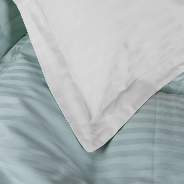 Фото - Комплект постельного белья детский MirSon Satin Stripe 30-0013 + 30-0001 Gilberta 110х140 (2200005246535)