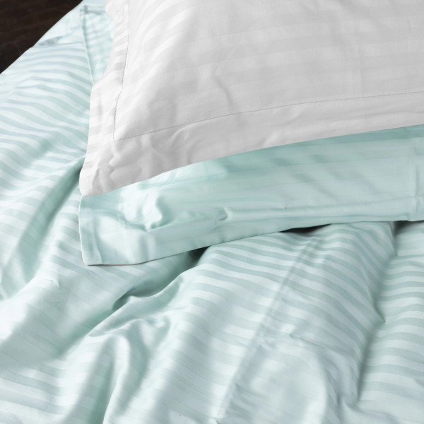 Фото - Комплект постельного белья детский MirSon Satin Stripe 30-0013 + 30-0001 Gilberta 110х140 (2200005246535)