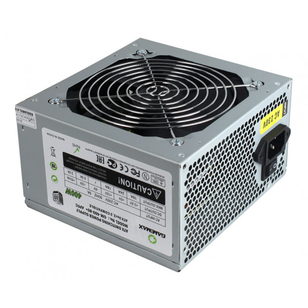 Фото - Блок живлення для ПК Gamemax ATX 400W APF 12 см з кабелем живлення (GM-400W-80+APFC)