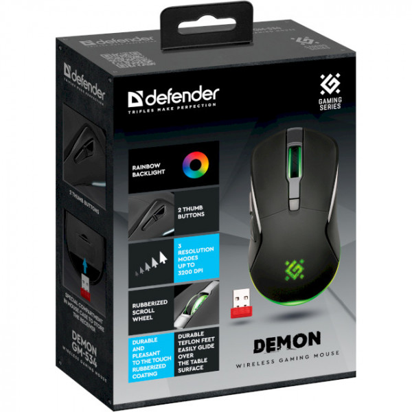 Фото - Миша бездротова ігрова Defender Demon GM-534 Black (52534)