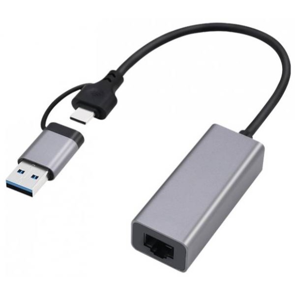 Фото - Переходник USB- RJ-45 Cablexpert USB type-A / type-C (A-USB3AC-LAN2G-01)