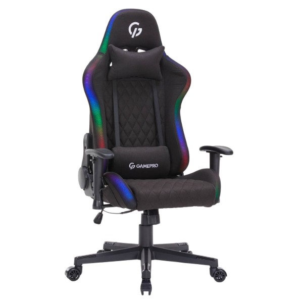 Фото - Кресло для геймеров GamePro RGB Size L Fabric Black (GC700FB)
