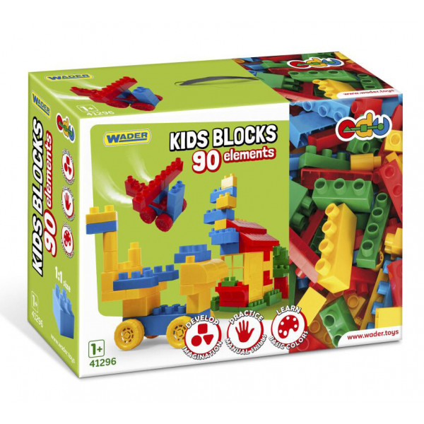 Фото - Пластиковый конструктор для малышей Wader Kids Blocks 90 эл. (41296)