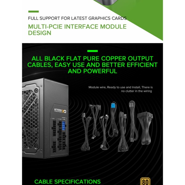 Фото - Блок живлення для ПК Gamemax 650W 80 Gold (GX-650 Modular)