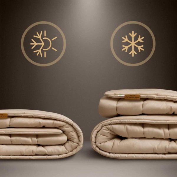 Фото - Одеяло демисезонное двуспальное евро MirSon Eco-Soft №1552 Ferrero Gold 200x220 см (2200011171395)