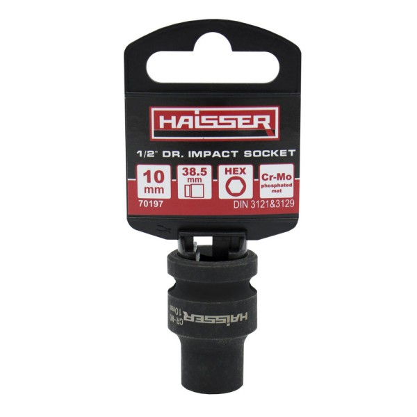 Фото - Торцевая головка Haisser ударная шестигранная 1/2" 10ммx38.5мм (70197)