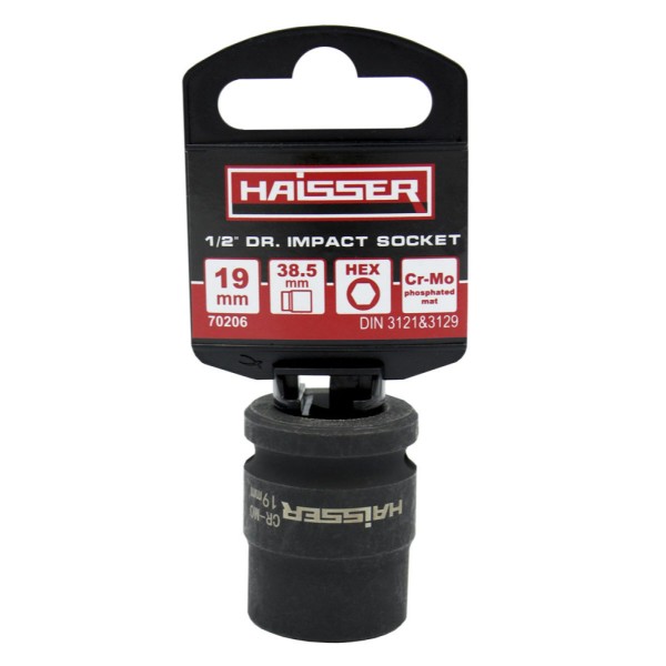 Фото - Торцевая головка Haisser ударная шестигранная 1/2" 19ммx38.5мм (70206)