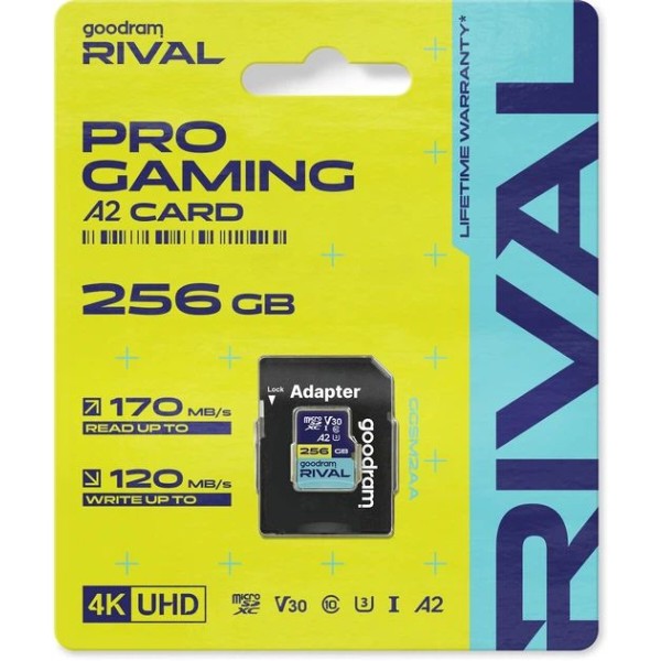 Фото - Карта памяти Goodram RIVAL microSDXC 256GB V30 A2 (UHS I U3)+ ad (GGSM2AA-2560R12)