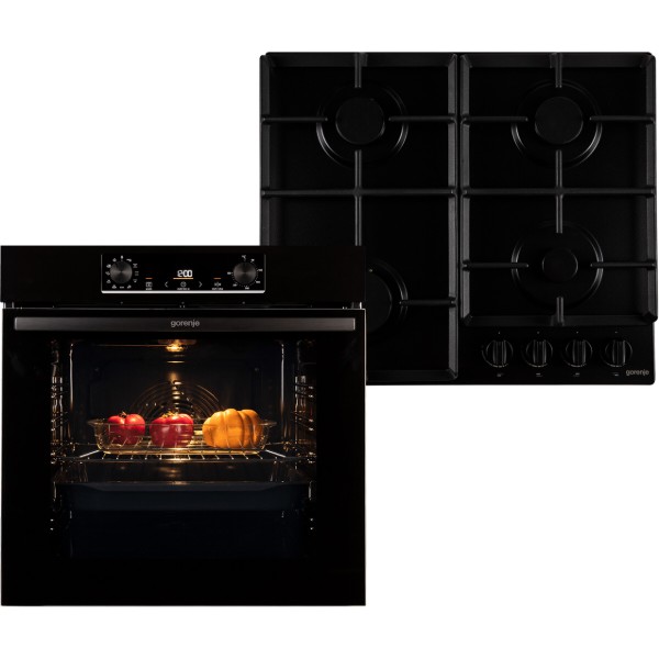 Фото - Уценка - Духовой шкаф + варочная панель газовая Gorenje BO6735E05B + GTW641EB