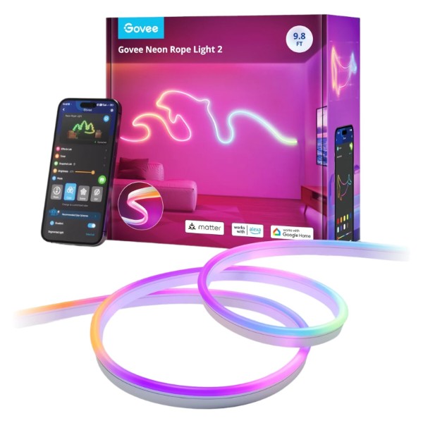 Фото - Светодиодная лента Govee H61D3 Neon Rope Light RGBIC, WI-FI/Bluetooth White 2,3 m (H61D3301)