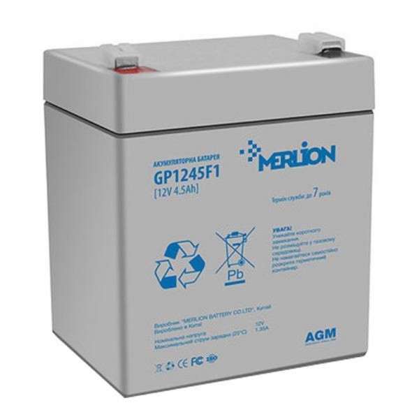 Фото - Акумулятор для ДБЖ Merlion 12V-4.5Ah (GP1245F1)