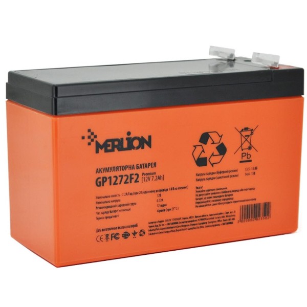 Фото - Акумулятор для ДБЖ Merlion 12V-7.2Ah Premium (GP1272F2 PREMIUM)