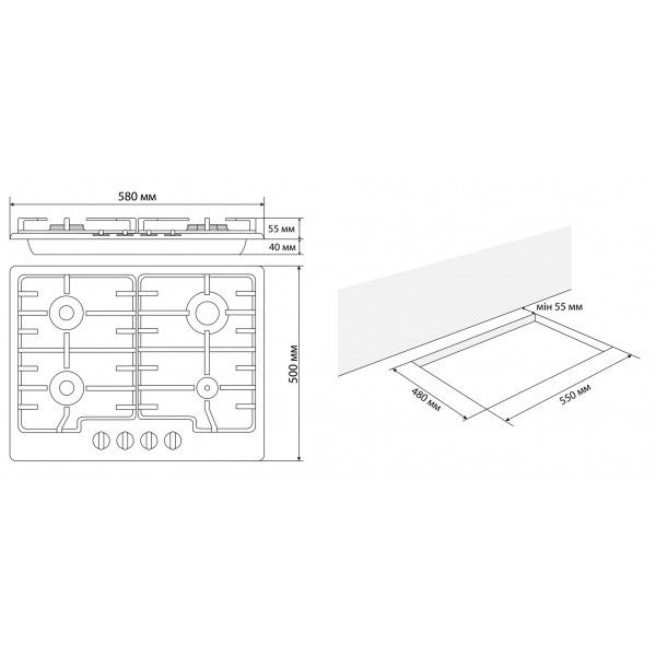 Фото - Варильна поверхня газова ELEYUS GRACIA 60 BG CF