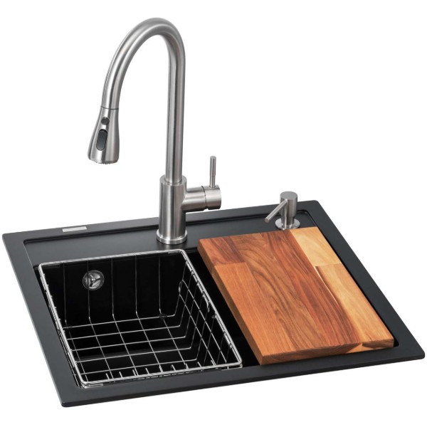 Фото - Мойка кухонная+смеситель GRANADO Basic Lerida black shine (+ Campo LUX inox + дозатор Redondo inox + корзина + доска) Фото - Мойка кухонная+смеситель GRANADO Basic Lerida black shine (+ Campo LUX inox + дозатор Redondo inox + корзина + доска)