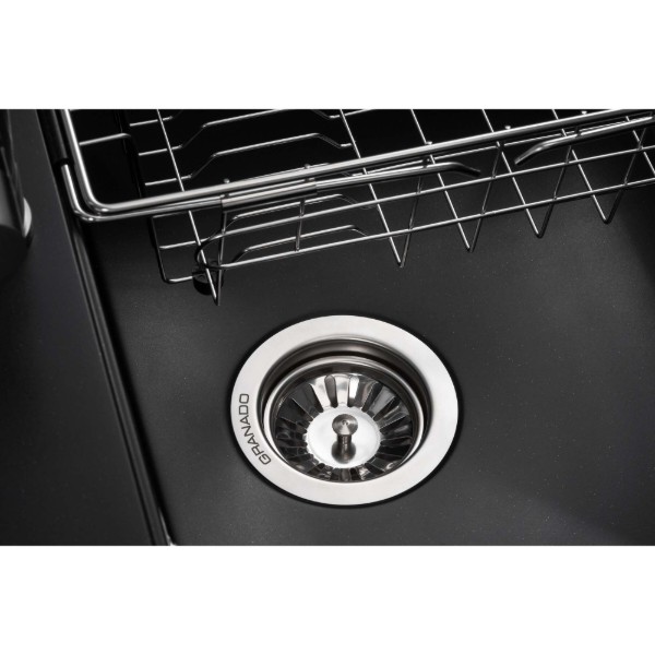 Фото - Мойка кухонная+смеситель GRANADO Basic Lerida black shine (+ Campo LUX inox + дозатор Redondo inox + корзина + доска)