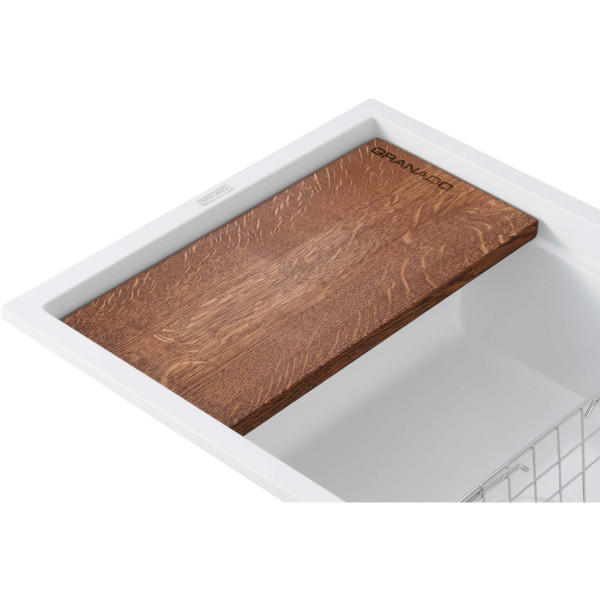 Фото - Мийка кухонна+змішувач GRANADO Optimal Estella white (+Badalona LUX inox + дозатор Redondo inox + кошик + дошка)