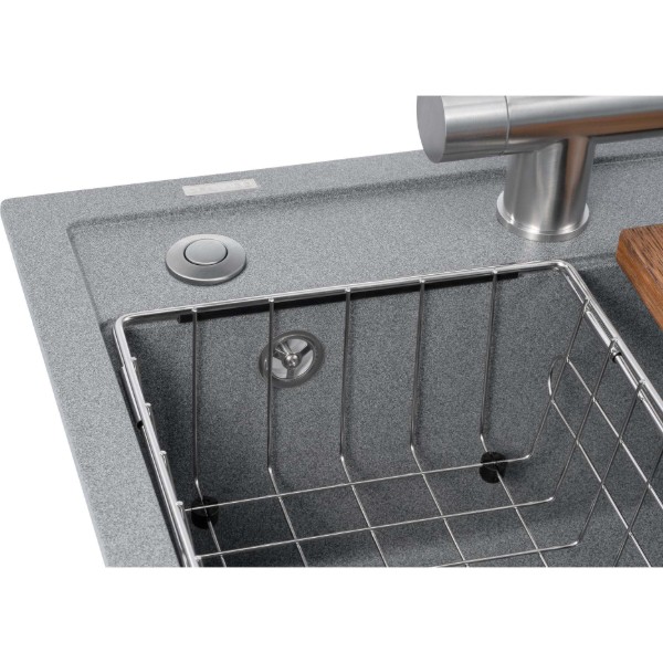 Фото - Мойка кухонная+смеситель GRANADO Royal Lerida grafito (+ измельчитель Algar + Ferrol inox + дозатор Redondo inox + корзина + доска)