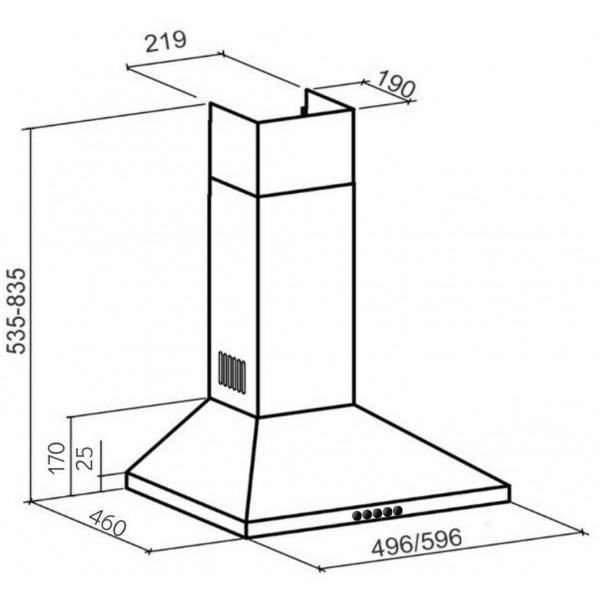 Фото - Вытяжка декоративная GRANADO Burgos 1503-700 Inox