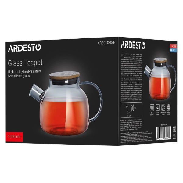 Фото - Чайник заварювальний ARDESTO Graphite 1000 мл (AR3010BGR)
