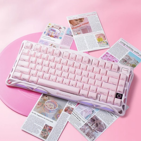 Фото - Клавиатура беспроводная игровая GravaStar Mercury K1 Sakura Pink (GS_K1_P_PNK)
