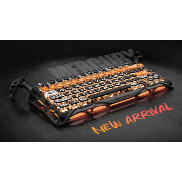 Фото - Клавиатура беспроводная игровая GravaStar Mercury K1 Pro 80keys, GravaStar x Kailh Speedy Mint, BT/WL/USB, RGB, CyberFlare (GSK1PRO_BO_BLK)