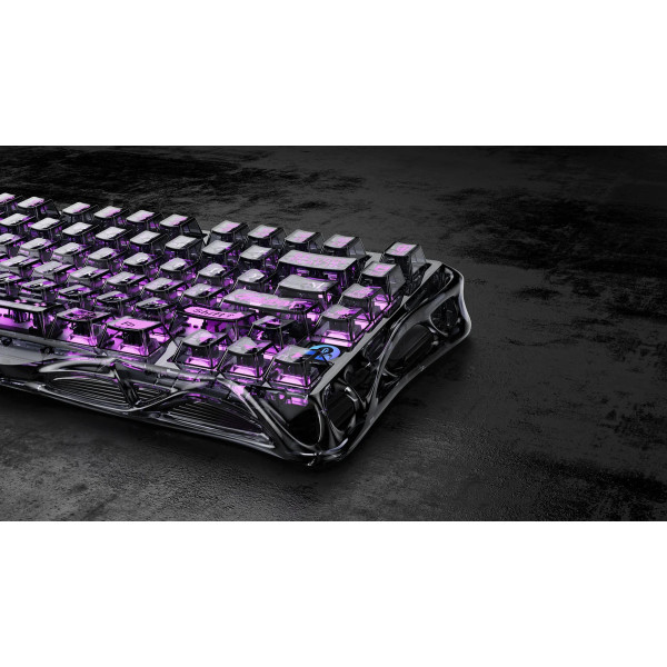 Фото - Клавиатура беспроводная игровая GravaStar Mercury V75 Lite 75keys, Blackcore, USB-A, Transparent Black (GSV75LITE_XTAL_BLK)