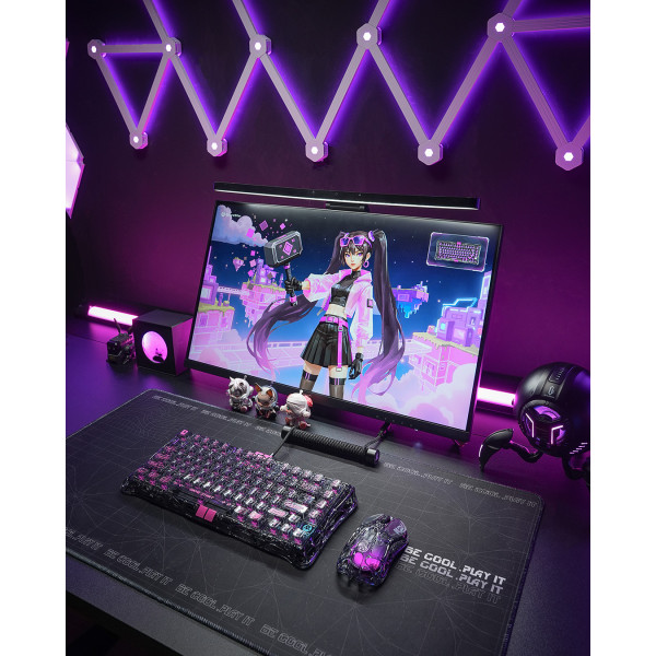 Фото - Клавиатура беспроводная игровая GravaStar Mercury V75 Lite 75keys, Blackcore, USB-A, Transparent Black (GSV75LITE_XTAL_BLK)