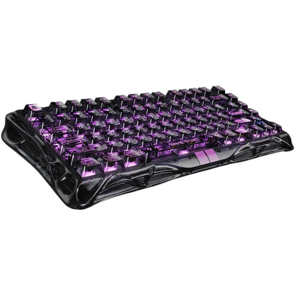 Фото - Клавиатура беспроводная игровая GravaStar Mercury V75 Lite 75keys, Blackcore, USB-A, Transparent Black (GSV75LITE_XTAL_BLK)