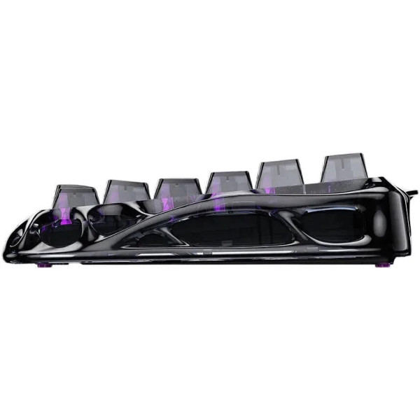Фото - Клавиатура беспроводная игровая GravaStar Mercury V75 Lite 75keys, Blackcore, USB-A, Transparent Black (GSV75LITE_XTAL_BLK)