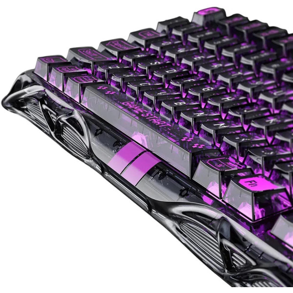 Фото - Клавиатура беспроводная игровая GravaStar Mercury V75 Lite 75keys, Blackcore, USB-A, Transparent Black (GSV75LITE_XTAL_BLK)