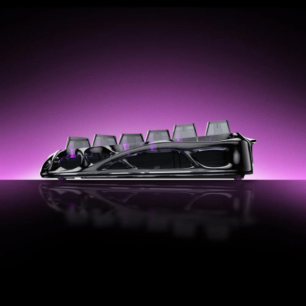 Фото - Клавиатура беспроводная игровая GravaStar Mercury V75 Lite 75keys, Blackcore, USB-A, Transparent Black (GSV75LITE_XTAL_BLK)
