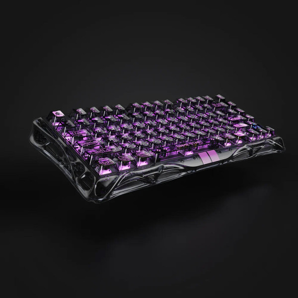 Фото - Клавиатура беспроводная игровая GravaStar Mercury V75 Lite 75keys, Blackcore, USB-A, Transparent Black (GSV75LITE_XTAL_BLK)