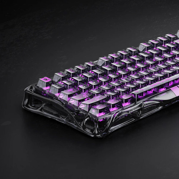 Фото - Клавиатура беспроводная игровая GravaStar Mercury V75 Lite 75keys, Blackcore, USB-A, Transparent Black (GSV75LITE_XTAL_BLK)
