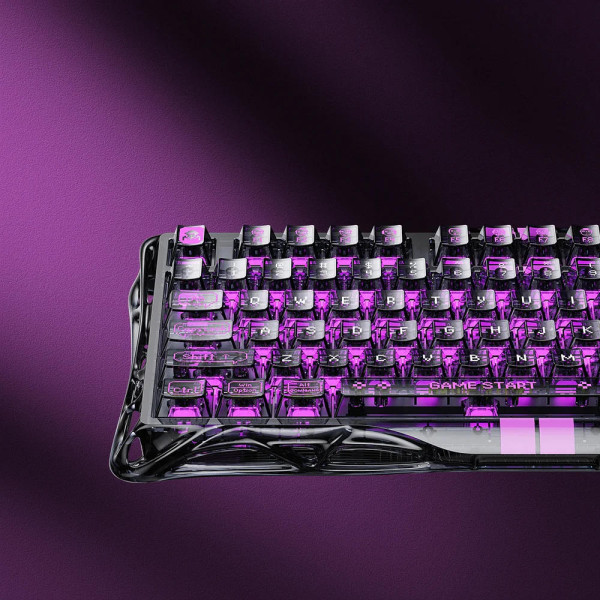 Фото - Клавиатура беспроводная игровая GravaStar Mercury V75 Lite 75keys, Blackcore, USB-A, Transparent Black (GSV75LITE_XTAL_BLK)